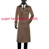 Men's Trench Coats Arrival Fashion High Quality Autumn Men Long Coat X-long Casual Double Breasted Thick Super Large Overcoat Plus Size S-10