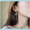 Dangle JewelryDangle Chandelier Korea Heart Pearl Pin Pin Pin Pin Pin Earringsステンレス鋼ヒンジ付きロングチェーンペンダントKPOPジュエリードロップ配信2021 V