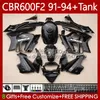 Body + tank voor HONDA CBR 600F2 600 F2 CC 600FS 91 92 93 94 Carrosserie 63NO.38 CBR600 FS CBR600F2 CBR600FS 1991 1992 1993 1994 CBR600-F2 600CC 91-94 FIERINGSKIT GLOSSY BLACK