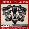 Body + Tank для Honda CBR 600F2 600 F2 CC 600FS 91 92 93 94 CCR 63NO.38 CBR600 FS CBR600F2 CBR600FS 1991 1992 1993 1994 CBR600-F2 600CC 91-94 Комплект обтекателей Глянцевый черный