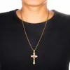 Fashion charme nieuwe hiphop sieraden roestvrij staal kruis heilige benedict heilige tag religieuze Jezus kettingen sieraden cadeau voor hem vrouwelijke mannen