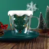 Bicchiere a doppia parete Albero di Natale Stella Tazza da caffè Tazza da caffè Tazza da succo di latte Regalo di Natale per bambini Tazze dei desideri creativi w-01250