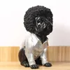 French Bulldog Figurine Personality Hip Hop Dog Statue Simulation Animal Art Sculpture Resin Craftwork Home Decorations R204