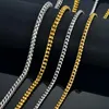 Мужская золотая цепочка, ожерелье 4/5 мм, мужская для мужчин, 18 дюймов, 22 дюйма, 26 дюймов, 29 дюймов, цветная нержавеющая сталь, мужские кубинские ожерелья, цепи