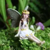 Fairycome Set of 6 Fairies for Garden Miniature Figurines Resin Figur Ornaments Staty Dekorationer 210728