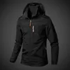 Mens Windbreaker Jackor Vattentät Militär Hooded Coat Male Combat Jackor Män Höst Utomhus Vandring Cykling Bomber Outwear 210927