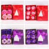 Caja de regalo de flores falsas artificiales Rose arpiente de jabón de baño Set de San Valentín Día de acción de acción degrencia Día de la madre Decoración de la fiesta de Navidad JY0947