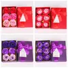 Artificielle Faux Fleur Coffret Cadeau Rose Parfumé Bain Savon Fleurs Ensemble Saint Valentin Thanksgiving Fête Des Mères Cadeau De Mariage Fête De Noël Décor JY0947