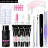 Met 54W UV LED-lamp TIP Snelvoudige Build Semi-permanente vernis Kit Soak Off Art Tools Poly Nail Extension Gel