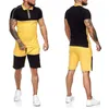 The Summer Men Set Tracksuits Fitness Suit Sporting Suits Short Sleeve T Shirt + Shorts Quick Drying 2 Piece Joining Together