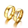 Anillos de racimo Anillo de pareja de 6 mm Acero de titanio con 9 anillos de compromiso de circón, regalos de aniversario de oro 2021 Amor