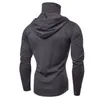 Men Autumn Casual Gym Thin Long Sleeve Hoodie Face Cover Solid Color Sweatshirt Men Clothing sudaderas hombre sizes 4
