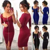 Women Sexy Club Low Cut Bodycon Dress Red Velvet Sheath 2022 Burgundy Fashion Black Pure Spring Pencil Dresses For Office Casual