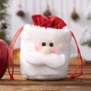 Noel Süslemeleri Keten İpli Elma Çantası Noel Baba Şeker Çanta Noel Çocuk Hediye Çanta W-00971
