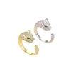Cluster anneaux yjgs Leopard Head Microinlaid Zircon pour une bague de mode ouverte femelle Rétro personnalité formelle animal bijoux de bijoux 7804575