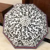 Luxurys Black White Folding Umbrella Simple Style Letter Big Floral Rhinestone Round Handle Umbrellas spot9002550