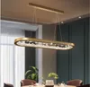 Oval Tasarım Modern LED Avize Lambası Kristaller Yaşam Aydınlatma Dim Yemek Odası Hanglampe AC 110 V 220 V