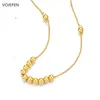 18k Yellow Gold Pendant Necklace Dainty Bead Crescent Shape Chain Minimalist Choker Necklaces Jewelry For Women Chains