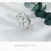 Hyperbole Pflanzen-Fingerring für Frauen, echtes 925er-Sterlingsilber, Baumzweig, Blätter, verstellbarer feiner Schmuck 210707