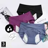 3 Pcs Pantie Incontinence Period Pants Leak-Proof Menstrual Underwear Menstruation Warm Cotton Underpants Drop 210730