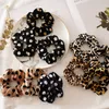 Leopard Hair Scrunchies Women Velvet Hairbands Dot Elastic Hair Rope Ponytail Holder Winter Headwear Hair Accessories 13 Designs 1632 B3