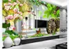 Personalizzato 3D Wallpaper Forma geometrica Canale Big Tree Scenery Bello Paesaggio Parsorale Stile Pastorale Stile Murale Soggiorno Tv Sfondo Parete Home Decor