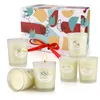 Velas aromáticas Set de regalo Soja Portable Travel Tin Candle Poner en fragancias Aceites esenciales para aliviar el estrés Baño de aromaterapia Decoración para el hogar 4pcs / set Juegos de vidrio HH21-367