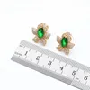 Earrings & Necklace Green White Zirconia Gold Plated Jewelry Sets For Women Bracelet Butterfly Stud Ring Gift Box 2021