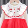 Noworodka Dziewczynka Sukienka Dla Dziecka 1 Rok Urodziny Tutu Sukienka Cute Długi Rękaw Princess Dress Baby Girls Odzież Maluch Dresses Q0716