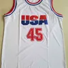 Nikivip Mens 45 Donald Trump Film Basketbol Jersey Dream Team One Fashion% 100 Dikişli Basketbol Gömlekleri Beyaz Vintage