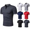 Polo da uomo Polo manica lunga slim fit casual scozzese con colletto Henry