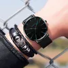 Wristwatches Minimalistyczne Mężczyźni Ultra Cienkie zegarki Prosta Biznes Ze Stali Nierdzewnej Pasek Kwarcowy Zegarek Relogio Masculino