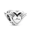 NEW 925 Sterling Silver Fit Pandora Charms Bracelets Love Heart Mom Flower Rose Gold Charms for European Women Wedding Original Fashion248n