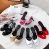Luxurys Women Designers Slides Sandals Fashion open toe high heels sandal Girl summer shoes sexy stiletto slippers 34-41