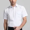 Homens em forma regular de verão manga curta sólida camisa clássica clássico único bolso formal negócio trabalho escritório camisas de vestido básico 210705