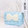 girls bowknot handbags Women pearl butterfly mini one shoulder Bag purse Fashion Pearls princess messenger bags wallet 1346 B3