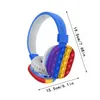 New Head-Mounted Cute Rainbow Bluetooth Fidget Toy Stereo Headset Push it Bubble Sensory Simple Dimple Antistress Wholesale 591