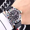 Vrijetijdshorloges Originele automatische uurwerken Rubberen band Eerste kwaliteit saffierspiegel Herenhorloge Kleurrijke diamanten decoratie Watch2520