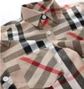 Plaid Fashion Toddler Kids Boy Summer Short Sleeve Shirt Designer Button Shirt Tops Clothes 28 Y241q5583356