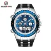 Men Fashion Dual Display Outdoor Sports Watch GOLDENHOUR Top Brand Man Quartz WristWatch Casual Silicon Belts Male Clock Relogio 210517