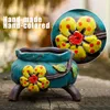 Корейский стиль суккулентных растений горшок с горшок с ручной росписью Цветочный горшок керамический дышащий тарелка контейнер домашний сад декор 210615