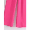 Za Pink Wide Leg Pantalon Femme Taille Haute Lâche Femme Été Y2K Baggy Costumes Casual Pantalon Streetwear 210925