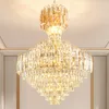 LED Modern Golden Crystal Chandeliers European American K9 Crystal Chandelier Lights Fixture Big Luxury Shining Droplight Home Inomhusbelysning