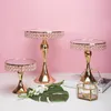 Nova Chegando Ouro Cristal Bolo Ferramentas Stand Set Set Dochaplasting Gold Espelho Face Festa de Casamento Doces Bar Bar Decorando