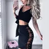 2018 mode été automne femmes Sexy jupe taille haute côté fendu croisé Bandage élastique dames moulante jupes Faldas Mujer robe