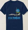 T-shirt maschili US Navy VF-124 Squadron F-14 T-shirt da combattimento Tomcat. Maglietta da uomo a maniche corte cotone in cotone estivo S-3xl