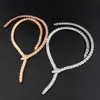 Europa America Designer Fashion Lady Donna Ottone Placcato oro 18 carati Impostazione Diamante pieno a forma di serpente Collane a catena larga Collana con girocolli scheletro serpente