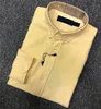 Alta qualidade mens camisas topo pequeno cavalo bordado blusa manga comprida cor sólida fit vestuário de negócio casual camisa de mangas compridas