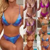 Seksowna stała fiszbina Micro Bikini Set Push Up Swimsuit Kobiet Błyszczący Swimwear Kobiety Dwa kawałek Kostium Kąpielowy Kobiety