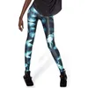 4XL Top Quality Donna Galaxy Rainbow Cloud Nero Verde Sirena Leggings stampati Leggins al latte Estate 210925